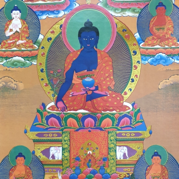 Tranh Thangka 7 Vị Dược Sư_120x80cm